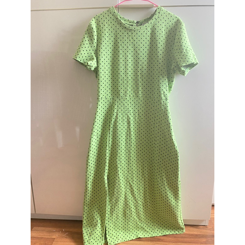 Zara Dress Size L สีเขียวมะนาว ส่งต่อ