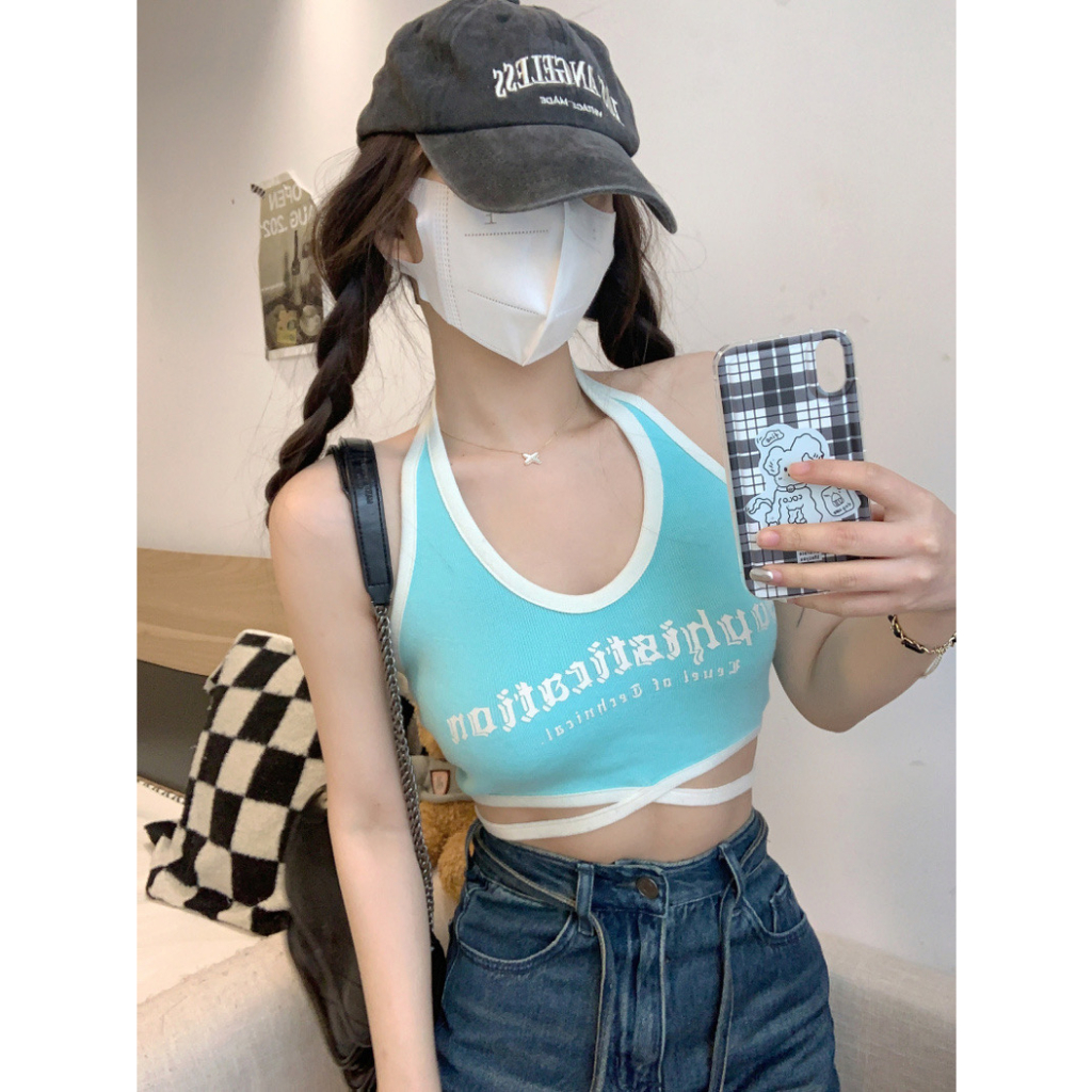 TA-08 เสื้อครอปพื้น สายฝอ สายเกา ผ้ายืดเข้ารูป สายเดี่ยว