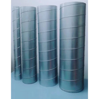 ท่อตรงสังกะสี ท่อสไปรัล 4นิ้ว - 16 นิ้ว SPIRAL DUCT 1 เมตร สำหรับดูดและส่งลมระบายอากาศ