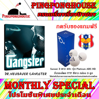 (กดรับของแถมฟรี)ยางปิงปอง DR.NEUBAUER รุ่น GANGSTER เม็ดยาว ให้ลูกหนักใกล้เคียงเม็ด Frictionless รุ่นเก่า ประมาณ 60%-70%