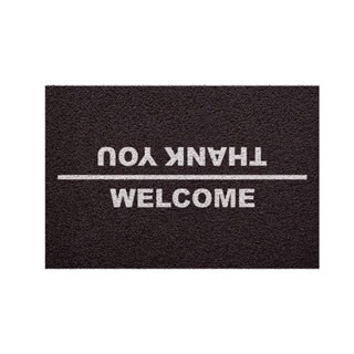 [ MT01-00000043 ]  พรม พรมเช็ดเท้า พรมดักฝุ่น ลาย Welcome Thankyou ดำ ขนาด 40x60 ซม