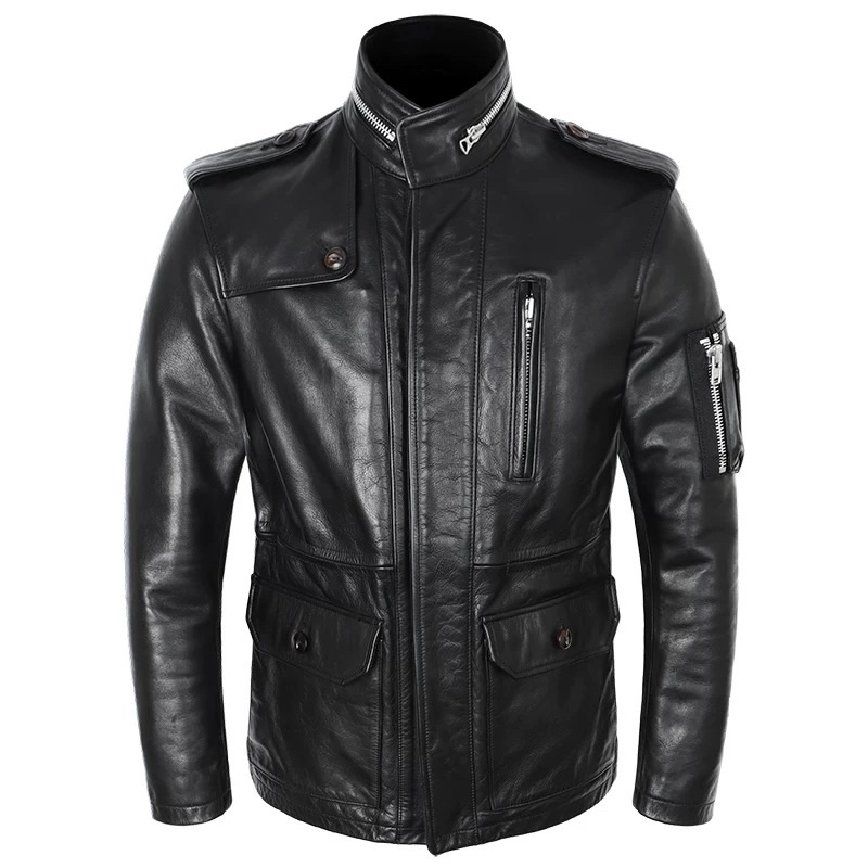 🌀เจ็คเก็ตหนังแท้ แบบM65 jacket เสื้อหนังวินเทจ สินค้าใหม่มือ1 พรีฯ