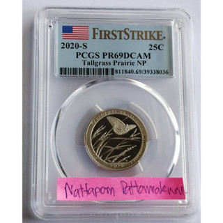 ตลับเกรด PCGS PR69DCAM 25C Tallgrass Prairie NP 2022-S