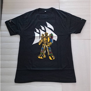 เสื้อยืด corsair t-shirt สีดำลายหุ่นยนต์