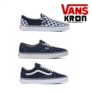 Vans รองเท้าผ้าใบ Classic Slip-On Checkerboard / Old Skool / Authentic | Parisian Night/True White (3รุ่น)