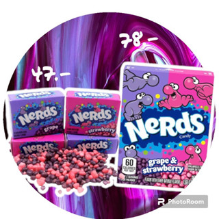 ‼️พร้อมส่ง‼️Nerds Candy   Grape&amp;Strawberry ลูกอม เคี้ยวได้ รสผลไม้