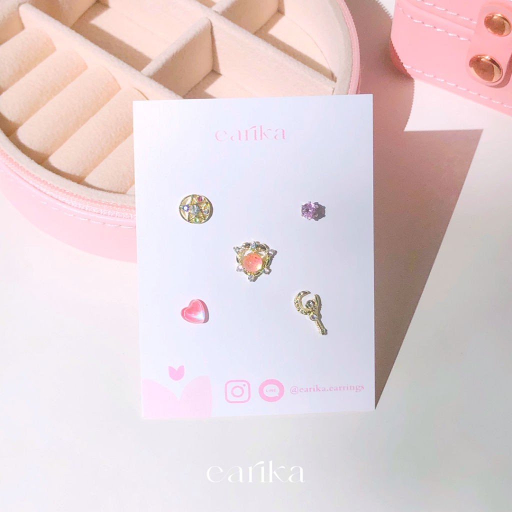 earika.earrings - punch tiare set เซ็ตต่างหูก้านเงินแท้ชุบทอง ผิวแพ้ง่ายใส่ได้
