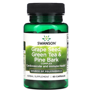 (พร้อมส่ง) Swanson Grape Seed Green Tea &amp; Pine Bark Complex 60 Capsules