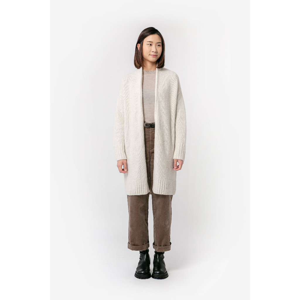 เสื้อคลุมไหมพรม เสื้อคาร์ดิแกน MUJI : Merino Wool Long Cardigan Ladie #16836794577