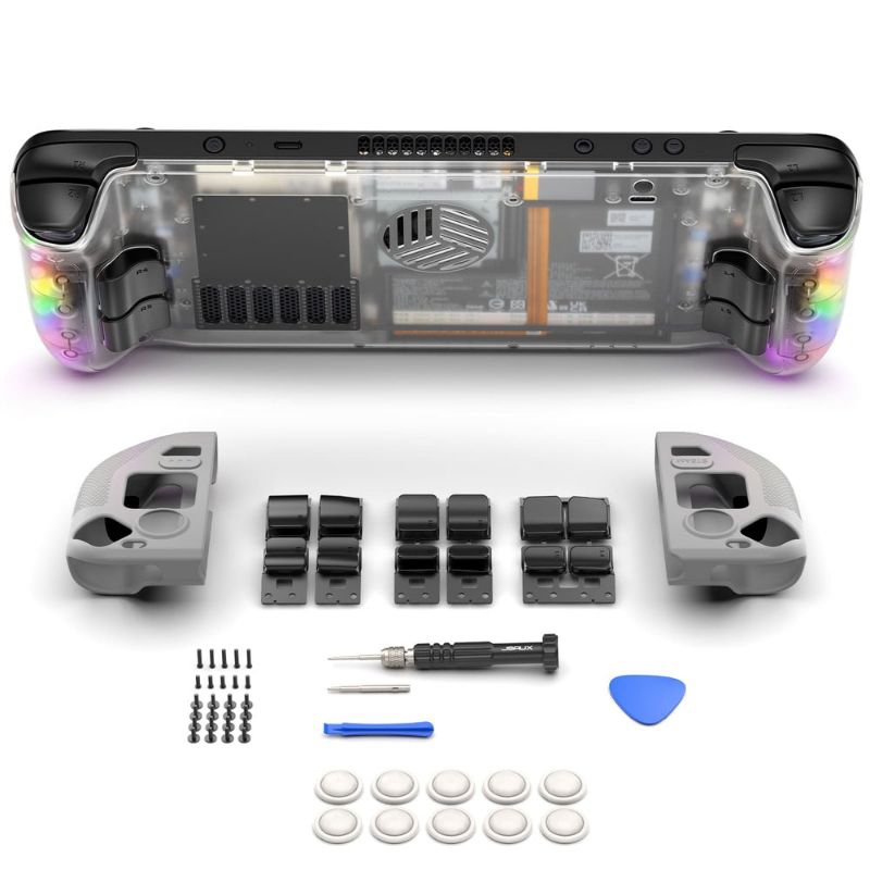 JSAUXTransparent Back Plate for Steam Deck , Steam Deck Oled PC0106 RGB