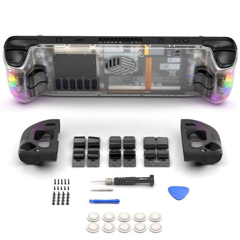 JSAUXTransparent Back Plate for Steam Deck , Steam Deck Oled PC0106 RGB