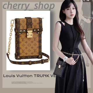 🍒หลุยส์วิตตอง Louis Vuitton TRUNK VERTICAL chain bag🍒ผู้หญิง/กระเป๋าสะพายข้าง LV BAG🍒