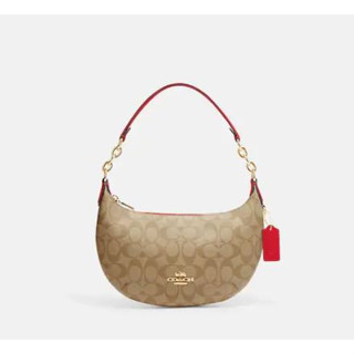 แท้!! 100% กระเป๋าสะพายไหล่ Coach Payton hobo signature สีน้ำตาล ใหม่