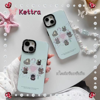 💜Kettra💜ป้องกันการหล่น ขอบเต็ม สไตล์สร้อยข้อมือ iPhone 11 14 pro max การ์ตูน เส้นขอบโปร่งใส หวานสวยcase for iPhone 12 13