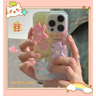 🎁ส่งของขวัญ🎁เคสไอโฟน สำหรับ 11 14 for iPhone Case 13 12 Pro Max น่ารัก แฟชั่น หมีน้อย กันกระแทก เคสนิ่ม เคสโทรศัพท์