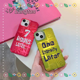 🌈Langton🌸ขอบเต็ม ป้องกันการหล่น iphone 11 14 pro max ความคิดสร้างสรรค์ รุ่นคู่ สีชมพู เรียบง่าย case for iPhone 12 13