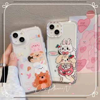 🔥สไตล์ใหม่🔥เคสไอโฟน iphone 11 14 Pro Max การ์ตูน น่ารัก โปร่งใส สัตว์ขนาดเล็ก  เคส iphone 12 13 Pro Case for iphone