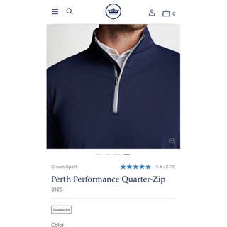 PETER MILLAR Perth Performance Quarter Zip Sweatshirt เสื้อสเวตเชิ้ต ผู้ชาย ปีเตอร์ มิลล่าร์