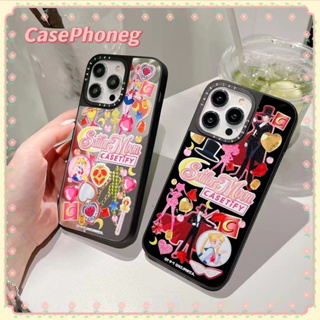 🍑CasePhoneg🍑ป้องกันการหล่น ขอบเต็ม iPhone 11 14 pro max ขอบดำ ความคิดสร้างสรรค์ การ์ตูน เซเลอร์มูน case for iPhone 12 13