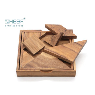 เกมส์ไม้ Tangram ปริศนารูปเรขาคณิต 7 ชิ้น ของเล่นไม้ ปริศนาเกมส์ไม้ Wooden Puzzle เสริมทักษะ เสริมพัฒนาการ Brain Teaser