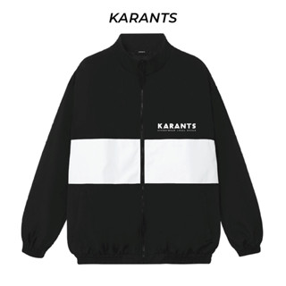 Karants เสื้อแจ๊คเก็ตผู้ชาย ชุดกีฬาคู่นักเรียนเย็บสีเสื้อคู่หลวมแฟชั่นคอปกชุดเบสบอลเกาหลีรุ่น ins top เสื้อผ้าผช - AK02