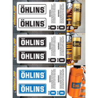 สติ๊กเกอร์ OHLINS โอลิน ติดกระบอกโช๊คหลังแก๊ส เกรดพรีเมี่ยม / Sticker shock absorber Ohlins