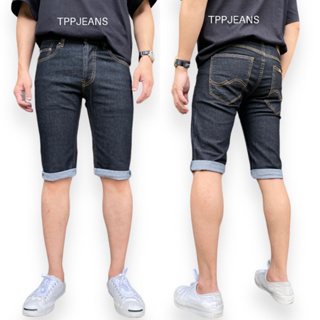 JEANSEXPRESS Classic Shorts Mens กางเกงยีนส์ขาสั้นสามส่วนชาย สีดำยีนส์ ผ้ายืด ใส่สบาย ทรงสลิม เป้ากระดุม Size 28-38