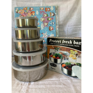 Protect Fresh Box กล่องอะลูมิเนียมฝาพลาสติก 5ขนาด สามารถเก็บซ้อนกันได้