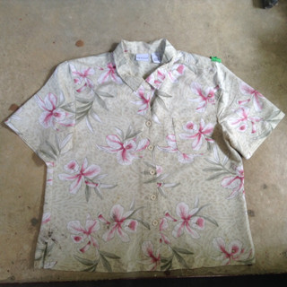 เสื้อฮาวาย Vtg.Hawaii Shirt KIM ROGERS MADE IN CHINA Sz.L 70% LYOCELL 30% POLYESTER