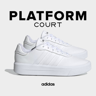 Adidas รองเท้าผ้าใบ รองเท้าสีขาว สำหรับผู้หญิง CFW W Court Platorm GV9000 (2000)