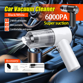 เครื่องดูดฝุ่น ไร้สาย ที่ดูดฝุ่นในรถยนต์ 6000Pa ​เครื่องดูดฝุ่น car vacuum cleaner ขนาดเล็ก ภายในบ้าน