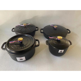 Shuangliren staub cast iron enamel pot rice pot stewpot seafood pot black gold series new Non-stick surface cast iron po