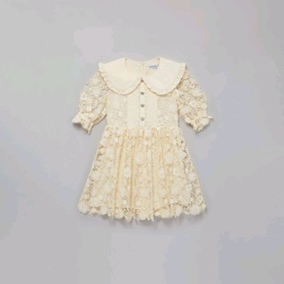 พร้อมส่ง SELF PORTRAIT Girl Cream Lace Mini Dress 6-7Y