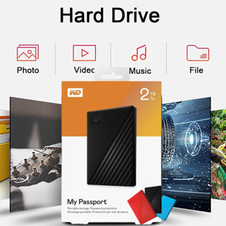 【Ready Stock】WD External Hard disk 1TB 2TB Harddisk ที่เก็บข้อมูลแบบพกพา Western Digital ฮาร์ดดิสก์พกพา