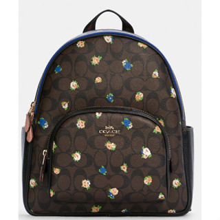 Court Backpack In Signature Canvas With Vintage Mini Rose Print