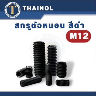 สกรูตัวหนอน สีดำ ขนาด M12 ความยาว 12-75 มิล