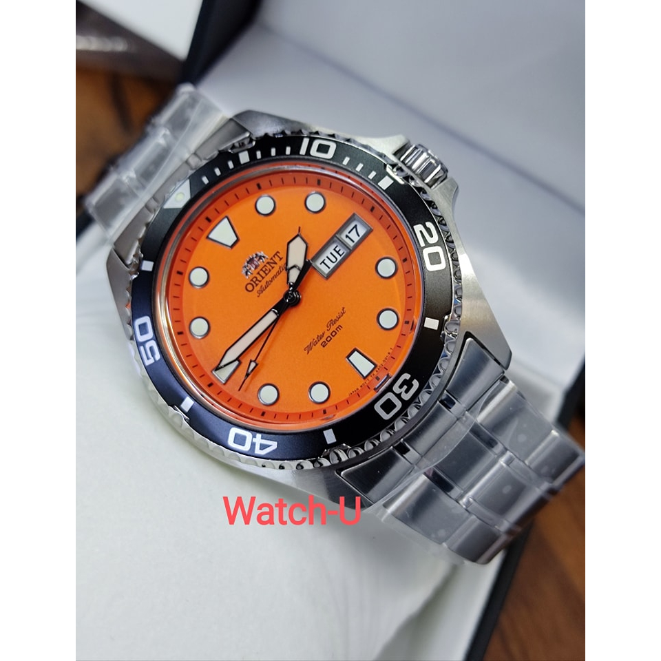 นาฬิกา Orient Diver's 200 m Automatic AA02006M ขอบดำ หน้าปัดส้ม