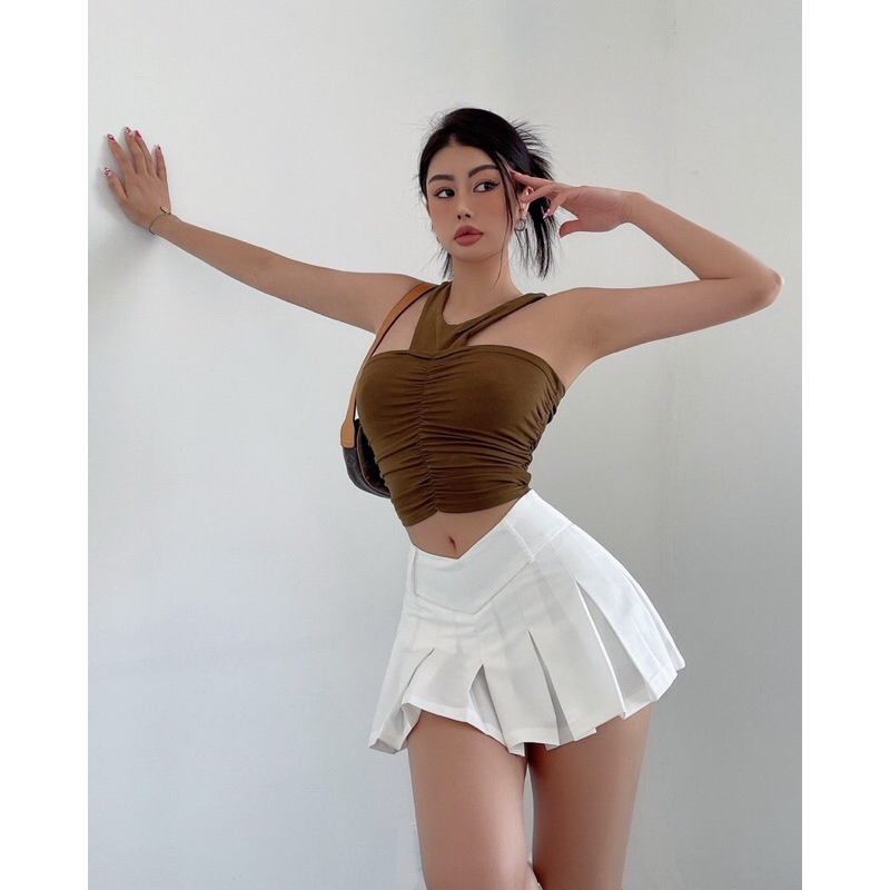 กระโปรงเทนนิส BunnyJ. พรีสสั้น ผ้าดีงานCustomสไตล์เกาหลี  มีซับในตัว เหมือนในMV Super shy Newjeans พร้อมส่งจากไทย ราคา ถูกที่สุด ดีลบีเคเค แกลเลอรีภาพที่ 9