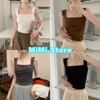 MiMi ✨พร้อมส่ง✨เสื้อกล้ามดีไซน์เก๋ จับจีบช่วงอก ดูแพงมีคลาสสุดๆค่ะ