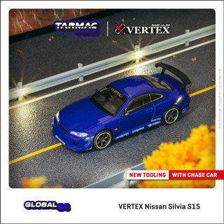 Tarmac Works 1/64 GLOBAL64 VERTEX Nissan Silvia S15 Blue Metallic