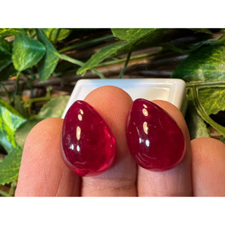 Lab Ruby hardness 9 pear 12x17mm 1 pieces