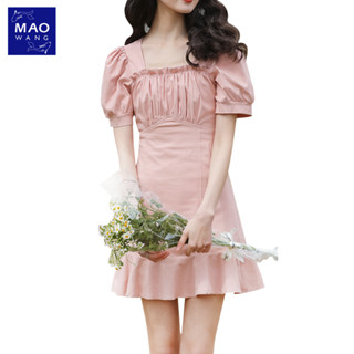 ชุดเดรสแขนพัฟ เดรสคอเหลี่ยม แขนตุ๊กตา ชุดกระโปรงสั้น สไตล์ฝรั่งเศส Mini Dress