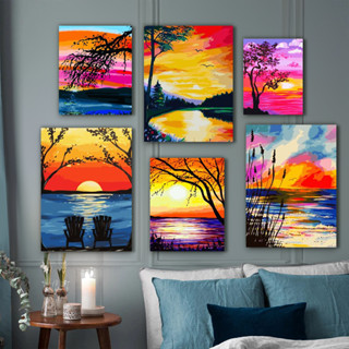 Artskills (พร้อมส่ง) ภาพระบายสีตามตัวเลข แบบขึงเฟรมไม้ งานศิลปะ DIY painting by numbers ภาพสวยๆ พระอาทิตย์ขึ้นและพระอาทิตย์ตก วิวพระอาทิตย์ตกดิน 20610