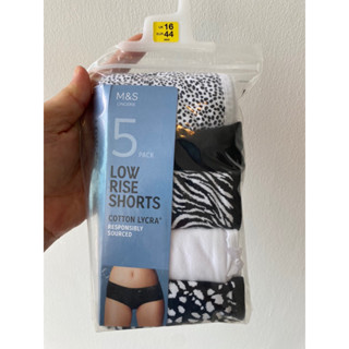 UK16 เอวต่ำ SET 5 ตัว เอว 34-38 นิ้ว M&amp;S Low Rise Shorts กางเกงในคนอ้วน 1xl 2xl 3xl