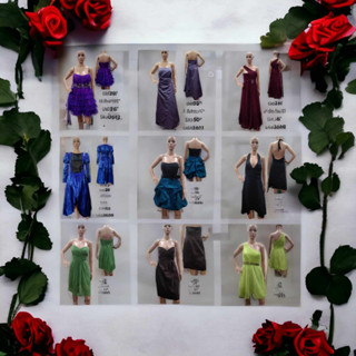 Party Dress สั้น/ยาว รวมผ้า พร้อมส่งทุกวัน (รอบอก36นิ้ว)