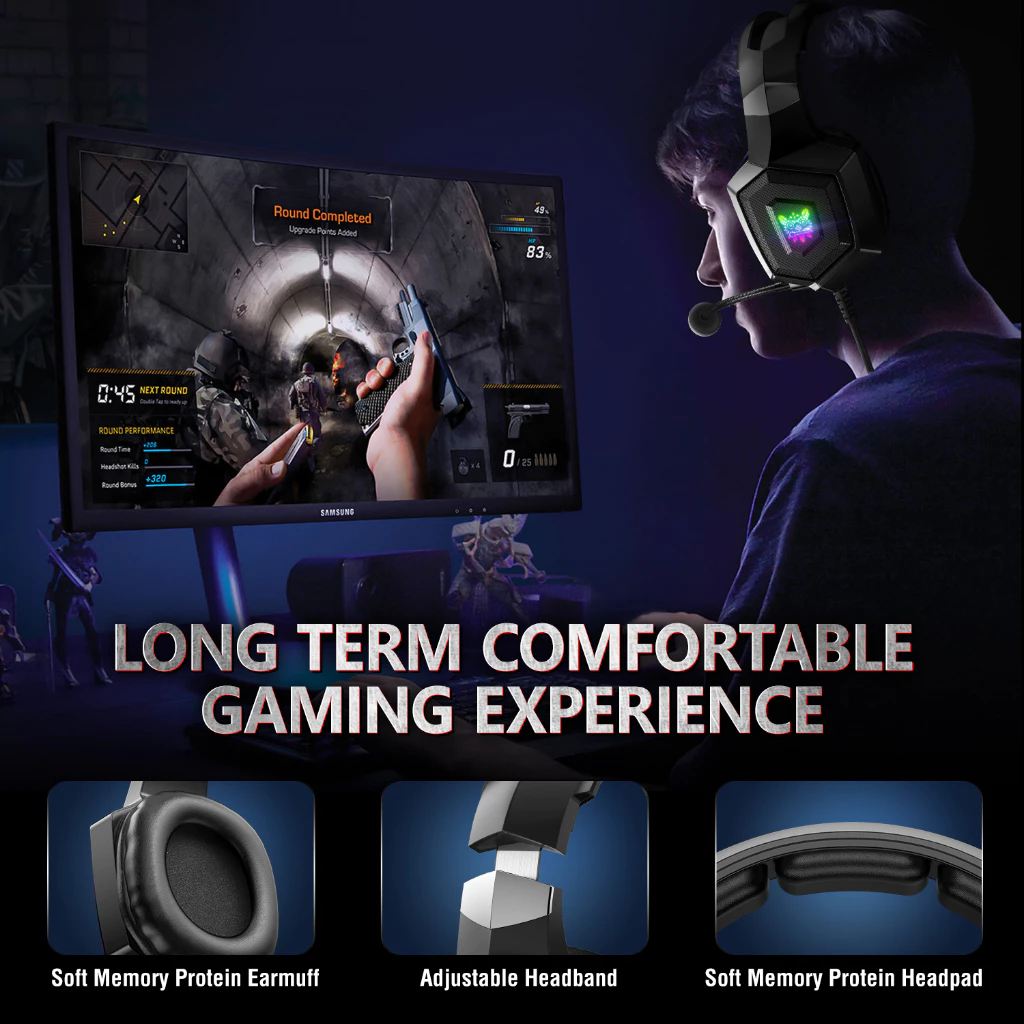 ONIKUMA K8 RGB Gaming Headset PC/Mobile/PS4/XBOX/Nintendo thumbnail 5