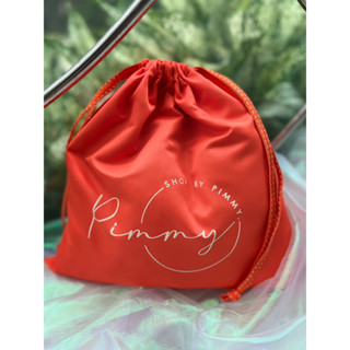 ถุงผ้า Shop by Pimmy  (Size G) สีส้ม  ขนาด สูง 16" x กว้าง 14"