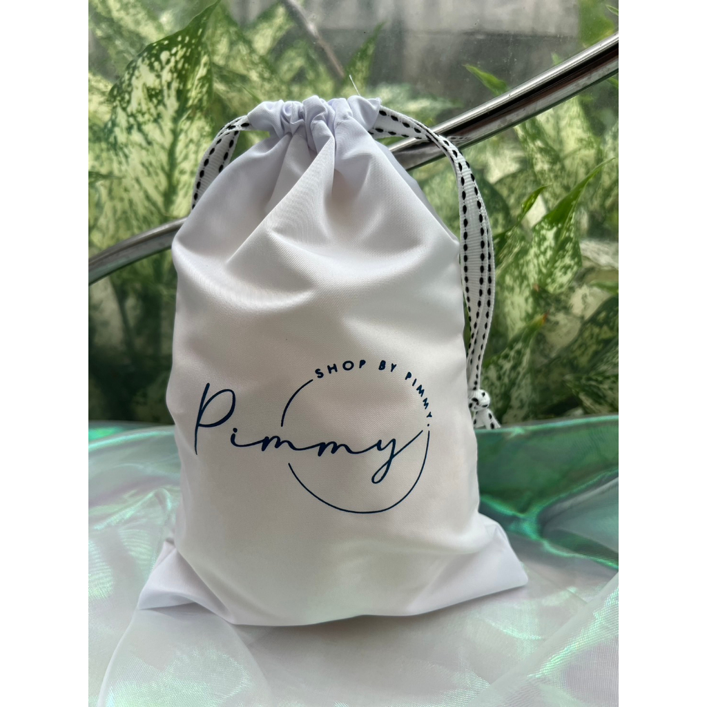 ถุงผ้า Shop by Pimmy  (Size B) สีขาว ขนาด สูง 10" x กว้าง 7"