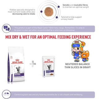 Royal Canin Neutered Satiety Balance 8kg รอยัลคานิน สำหรับแมวทำหมัน ตัวผู้และตัวเมีย ขนาด 8 กิโลกรัม