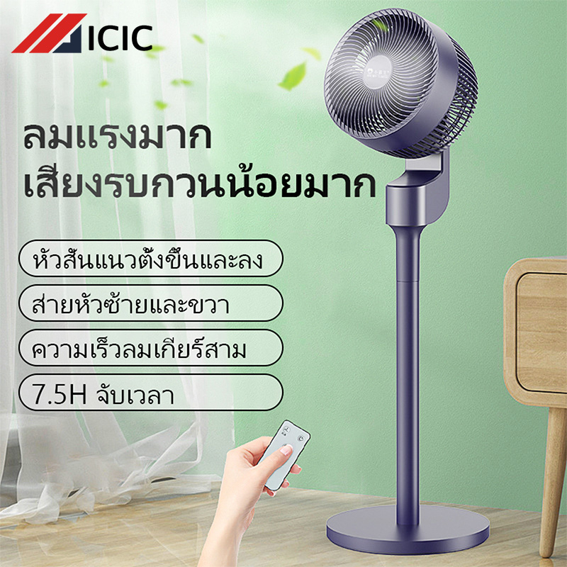 ICIC พัดลมตั้งพื้น ปรับระดับได้ พัดลมตั้งโต๊ะ ลมแรง เสียงเบา Stand Fan